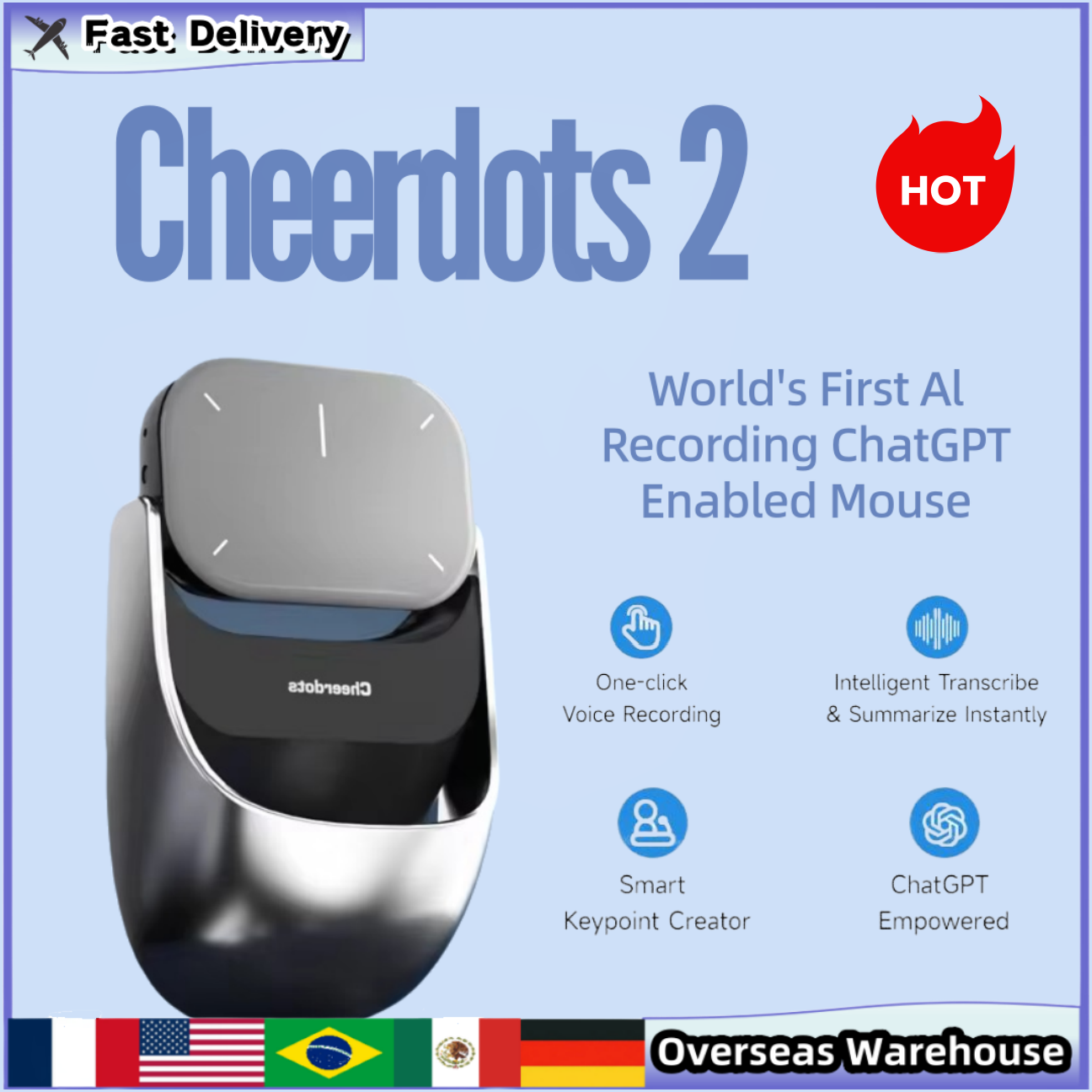 Laser Pointer Presenter - Cheerdots 2 contrôle sans fil ChatGpt
