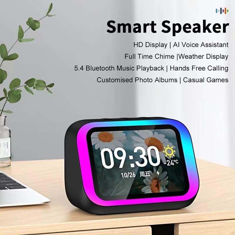 Digital Alarm Clock - Assistant vocal IA, enceinte Bluetooth avec