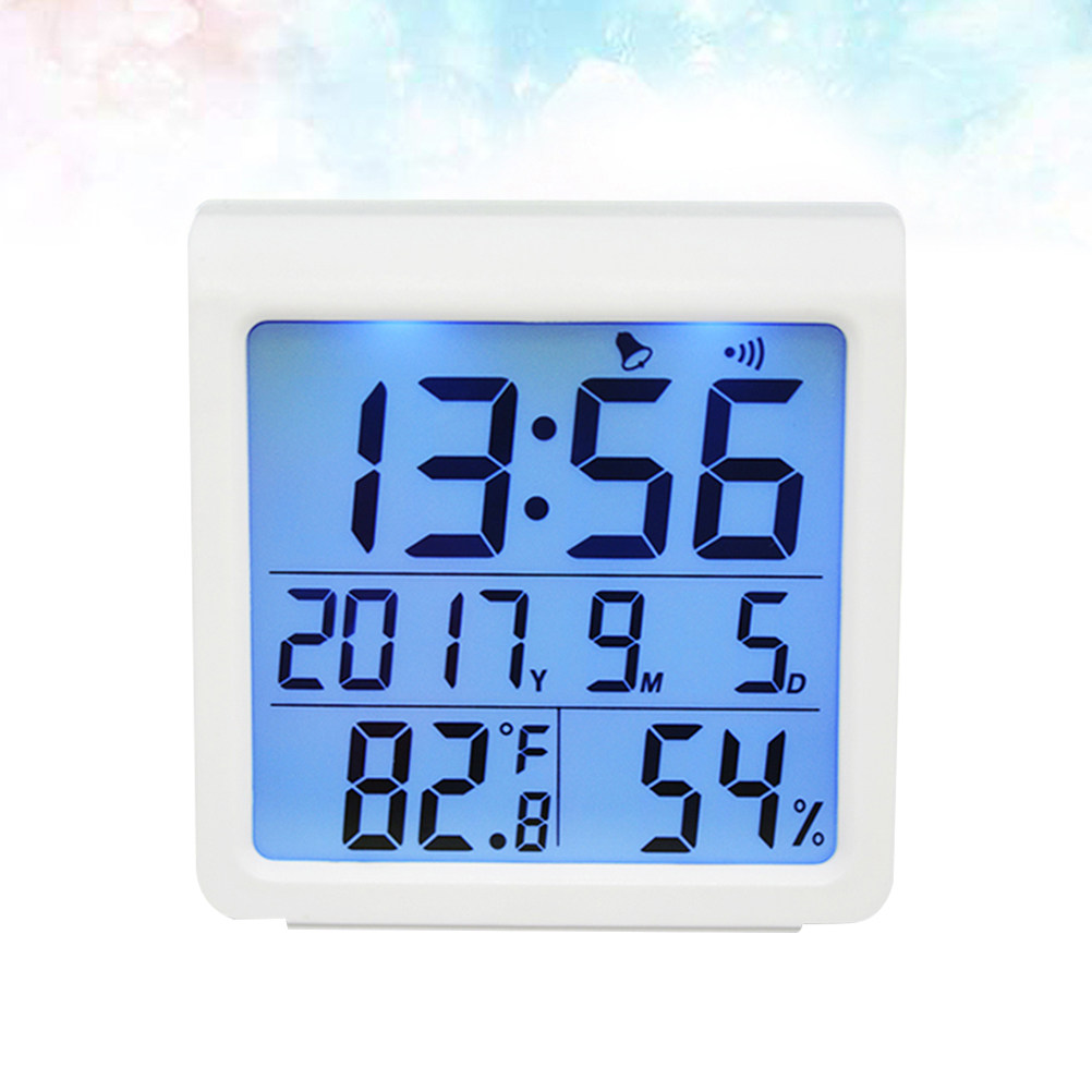 Digital Alarm Clock - Thermomètre hygromètre numérique avec rétroéclairage, horloge,