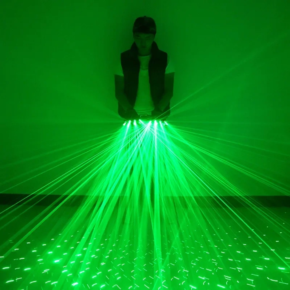Led Gloves Music - Gants Laser verts FlashFinger, déguisement de