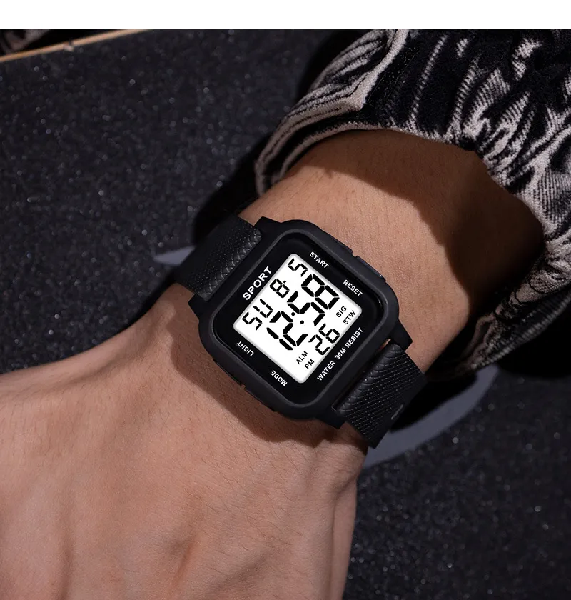 Montre de sport noire pour hom - Digital Alarm Clock avis et prix