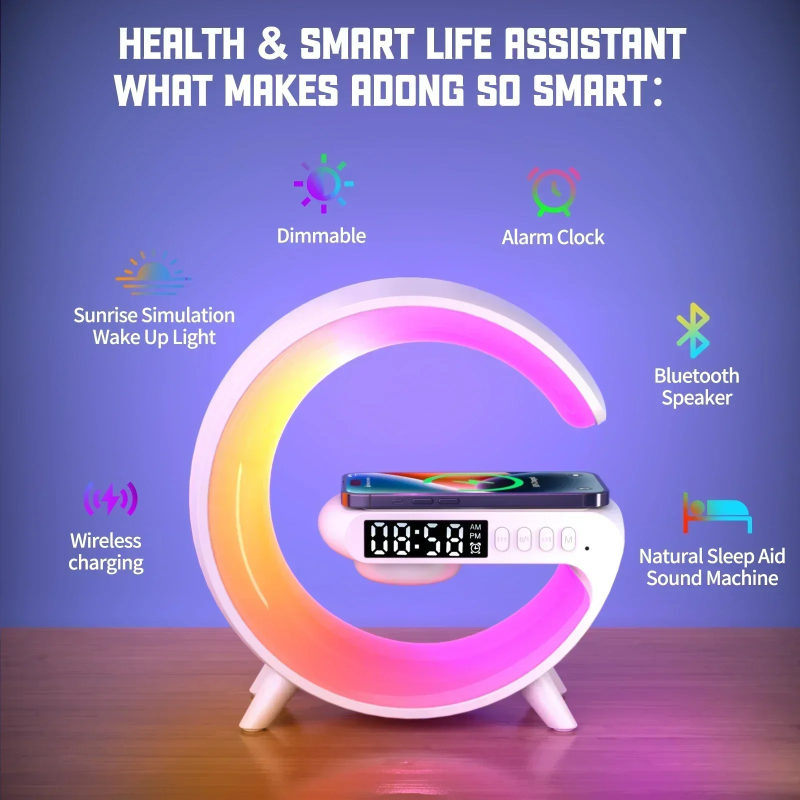 Support de chargeur sans fil a - Digital Alarm Clock avis et prix