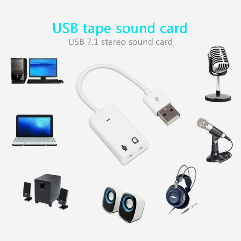Carte son 3D blanche 2.0 canau - Usb Sound Card External avis et prix